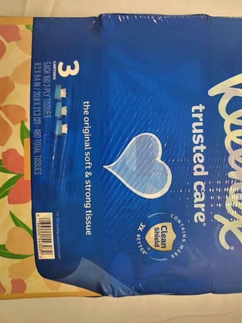 Kleenex Trusted Care Facial Tissues 3-Pack Flat Boxes